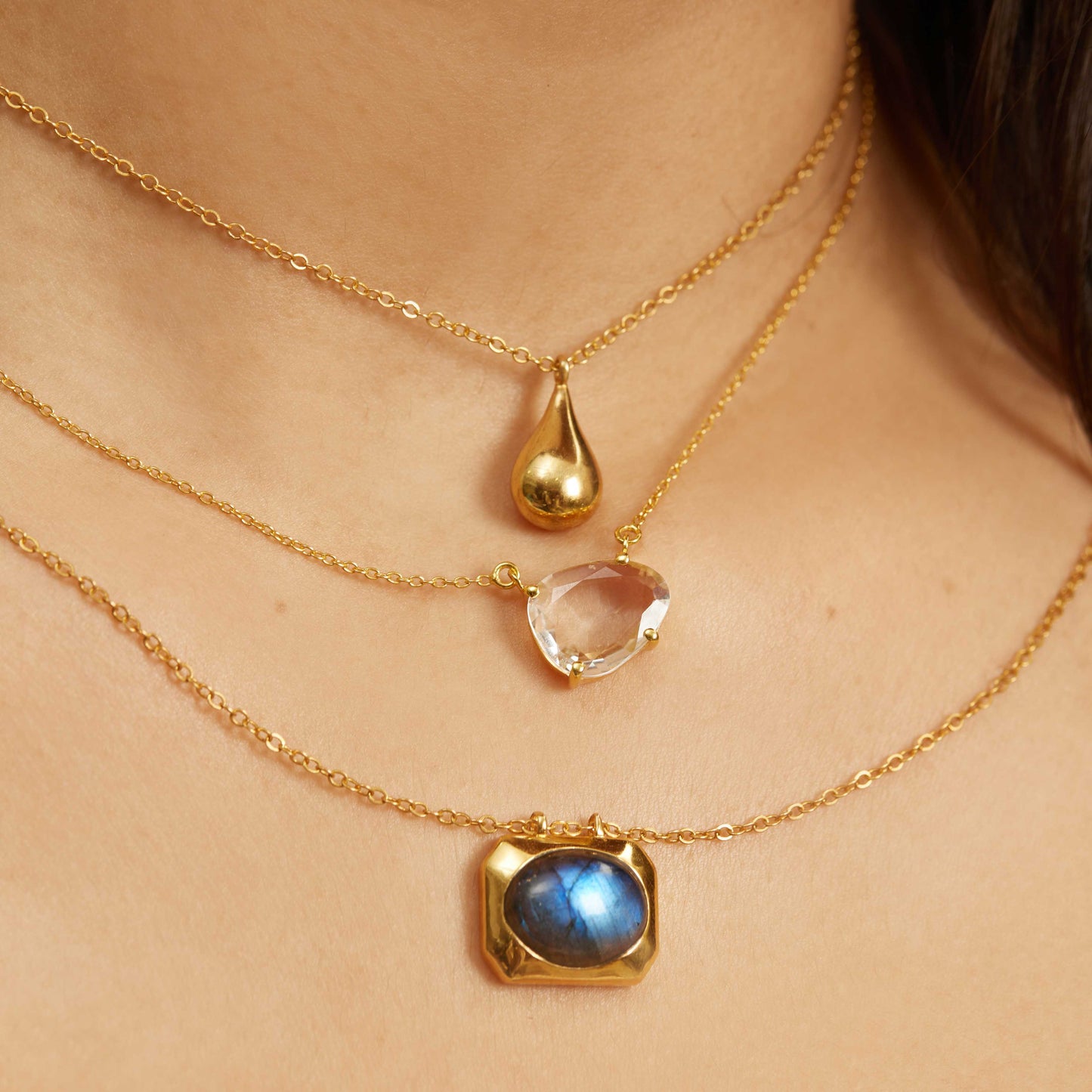 Golden Dew Drop Necklace