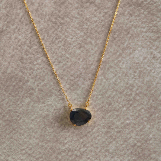 Blue sapphire polki necklace