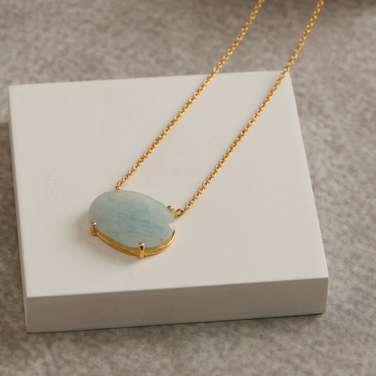 Aquamarine Tranquility Polki Necklace