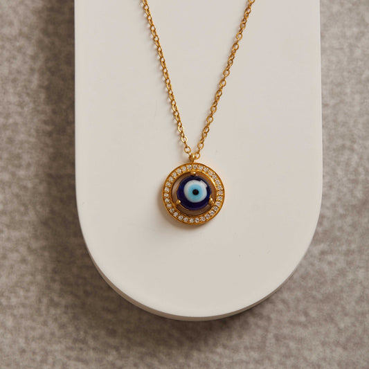 Evil Eye Halo Necklace