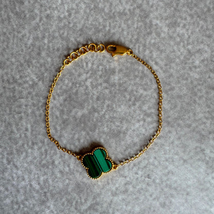 Malachite 1 Clover Bracelet