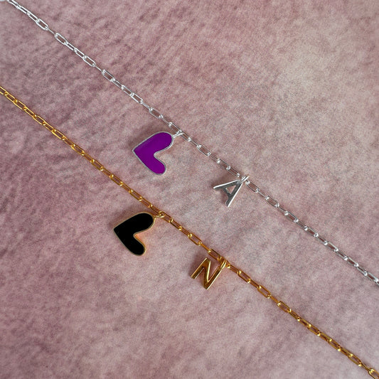 Heart enamel bracelets